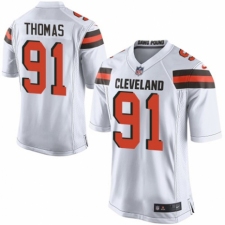 Men's Nike Cleveland Browns #91 Chad Thomas Game White NFL Jersey