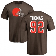 NFL Nike Cleveland Browns #92 Chad Thomas Brown Name & Number Logo T-Shirt
