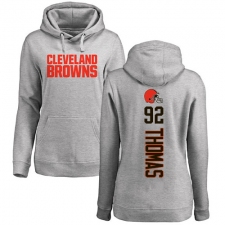 NFL Women's Nike Cleveland Browns #92 Chad Thomas Ash Backer Pullover Hoodie