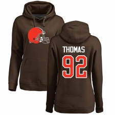 NFL Women's Nike Cleveland Browns #92 Chad Thomas Brown Name & Number Logo Pullover Hoodie