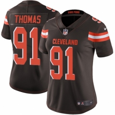 Women's Nike Cleveland Browns #91 Chad Thomas Brown Team Color Vapor Untouchable Limited Player NFL Jersey