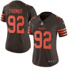 Women's Nike Cleveland Browns #92 Chad Thomas Limited Brown Rush Vapor Untouchable NFL Jersey