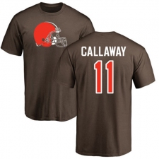NFL Nike Cleveland Browns #11 Antonio Callaway Brown Name & Number Logo T-Shirt