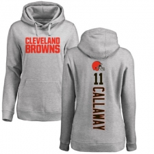 NFL Women's Nike Cleveland Browns #11 Antonio Callaway Ash Pullover Hoodie