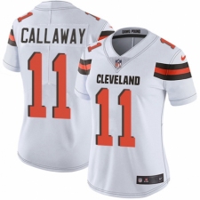 Women's Nike Cleveland Browns #11 Antonio Callaway White Vapor Untouchable Limited Player NFL Jersey