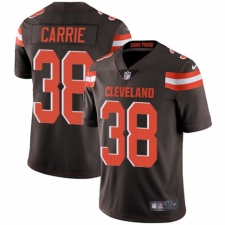 Men's Nike Cleveland Browns #38 T. J. Carrie Brown Team Color Vapor Untouchable Limited Player NFL Jersey