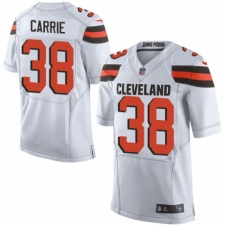 Men's Nike Cleveland Browns #38 T. J. Carrie Elite White NFL Jersey