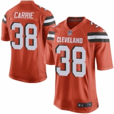 Men's Nike Cleveland Browns #38 T. J. Carrie Game Orange Alternate NFL Jersey