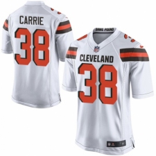 Men's Nike Cleveland Browns #38 T. J. Carrie Game White NFL Jersey