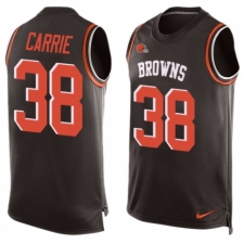Men's Nike Cleveland Browns #38 T. J. Carrie Limited Brown Player Name & Number Tank Top NFL Jersey