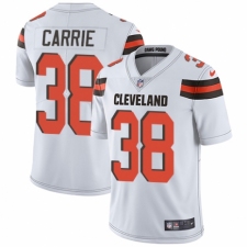 Men's Nike Cleveland Browns #38 T. J. Carrie White Vapor Untouchable Limited Player NFL Jersey