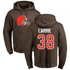 NFL Nike Cleveland Browns #38 T. J. Carrie Brown Name & Number Logo Pullover Hoodie