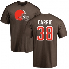 NFL Nike Cleveland Browns #38 T. J. Carrie Brown Name & Number Logo T-Shirt