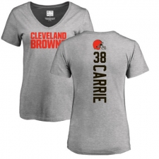 NFL Women's Nike Cleveland Browns #38 T. J. Carrie Ash Backer V-Neck T-Shirt