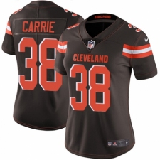 Women's Nike Cleveland Browns #38 T. J. Carrie Brown Team Color Vapor Untouchable Limited Player NFL Jersey