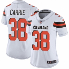 Women's Nike Cleveland Browns #38 T. J. Carrie White Vapor Untouchable Elite Player NFL Jersey