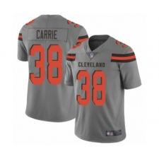 Youth Cleveland Browns #38 T. J. Carrie Limited Gray Inverted Legend Football Jersey