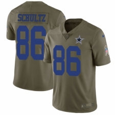 Men's Nike Dallas Cowboys #86 Dalton Schultz Limited Olive 2017 Salute to Service NFL Jersey