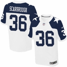 Men's Nike Dallas Cowboys #36 Bo Scarbrough Elite White Throwback Alternate NFL Jersey