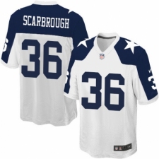 Men's Nike Dallas Cowboys #36 Bo Scarbrough Game White Throwback Alternate NFL Jersey