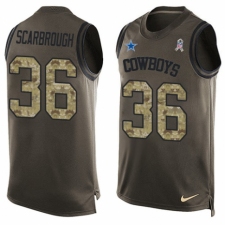 Men's Nike Dallas Cowboys #36 Bo Scarbrough Limited Green Salute to Service Tank Top NFL Jersey