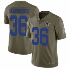 Men's Nike Dallas Cowboys #36 Bo Scarbrough Limited Olive 2017 Salute to Service NFL Jersey