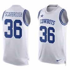 Men's Nike Dallas Cowboys #36 Bo Scarbrough Limited White Player Name & Number Tank Top NFL Jersey