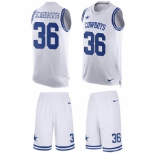 Men's Nike Dallas Cowboys #36 Bo Scarbrough Limited White Tank Top Suit NFL Jersey