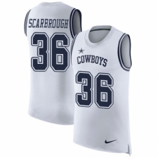 Men's Nike Dallas Cowboys #36 Bo Scarbrough White Rush Player Name & Number Tank Top NFL Jersey