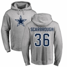 NFL Nike Dallas Cowboys #36 Bo Scarbrough Ash Name & Number Logo Pullover Hoodie