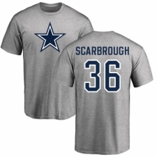 NFL Nike Dallas Cowboys #36 Bo Scarbrough Ash Name & Number Logo T-Shirt