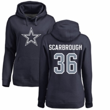 NFL Women's Nike Dallas Cowboys #36 Bo Scarbrough Navy Blue Name & Number Logo Pullover Hoodie