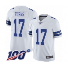Men's Dallas Cowboys #17 Allen Hurns White Vapor Untouchable Limited Player 100th Season Football Jersey