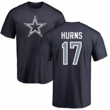 NFL Nike Dallas Cowboys #17 Allen Hurns Navy Blue Name & Number Logo T-Shirt