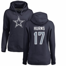 NFL Women's Nike Dallas Cowboys #17 Allen Hurns Navy Blue Name & Number Logo Pullover Hoodie
