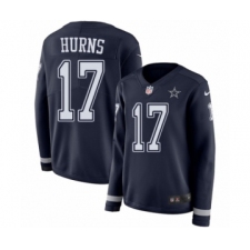 Women's Nike Dallas Cowboys #17 Allen Hurns Limited Navy Blue Therma Long Sleeve NFL Jersey