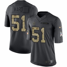 Men's Nike Dallas Cowboys #51 Jihad Ward Limited Black 2016 Salute to Service NFL Jersey