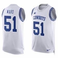 Men's Nike Dallas Cowboys #51 Jihad Ward Limited White Player Name & Number Tank Top NFL Jersey