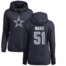 NFL Women's Nike Dallas Cowboys #51 Jihad Ward Navy Blue Name & Number Logo Pullover Hoodie