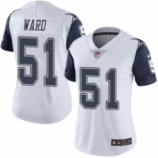Women's Nike Dallas Cowboys #51 Jihad Ward Limited White Rush Vapor Untouchable NFL Jersey