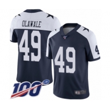Men's Dallas Cowboys #49 Jamize Olawale Navy Blue Throwback Alternate Vapor Untouchable Limited Player 100th Season Football Jersey