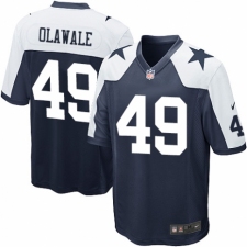 Men's Nike Dallas Cowboys #49 Jamize Olawale Game Navy Blue Throwback Alternate NFL Jersey