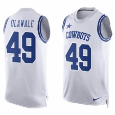 Men's Nike Dallas Cowboys #49 Jamize Olawale Limited White Player Name & Number Tank Top NFL Jersey
