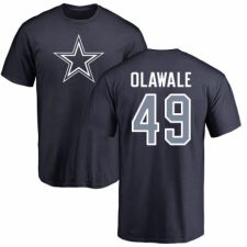 NFL Nike Dallas Cowboys #49 Jamize Olawale Navy Blue Name & Number Logo T-Shirt
