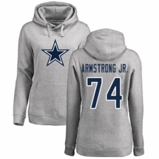 NFL Women's Nike Dallas Cowboys #74 Dorance Armstrong Jr. Ash Name & Number Logo Pullover Hoodie