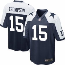 Men's Nike Dallas Cowboys #15 Deonte Thompson Game Navy Blue Throwback Alternate NFL Jersey