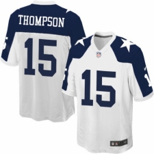 Men's Nike Dallas Cowboys #15 Deonte Thompson Game White Throwback Alternate NFL Jersey