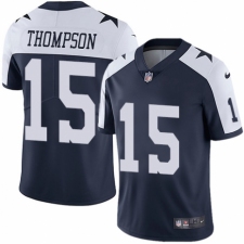 Men's Nike Dallas Cowboys #15 Deonte Thompson Navy Blue Throwback Alternate Vapor Untouchable Limited Player NFL Jersey
