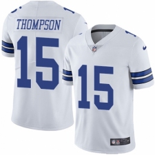 Men's Nike Dallas Cowboys #15 Deonte Thompson White Vapor Untouchable Limited Player NFL Jersey