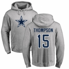 NFL Nike Dallas Cowboys #15 Deonte Thompson Ash Name & Number Logo Pullover Hoodie